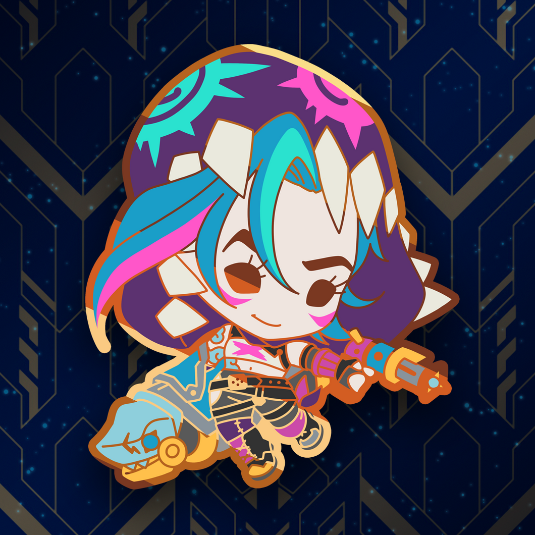 Tiny Fishbone Jinx Enamel Pin